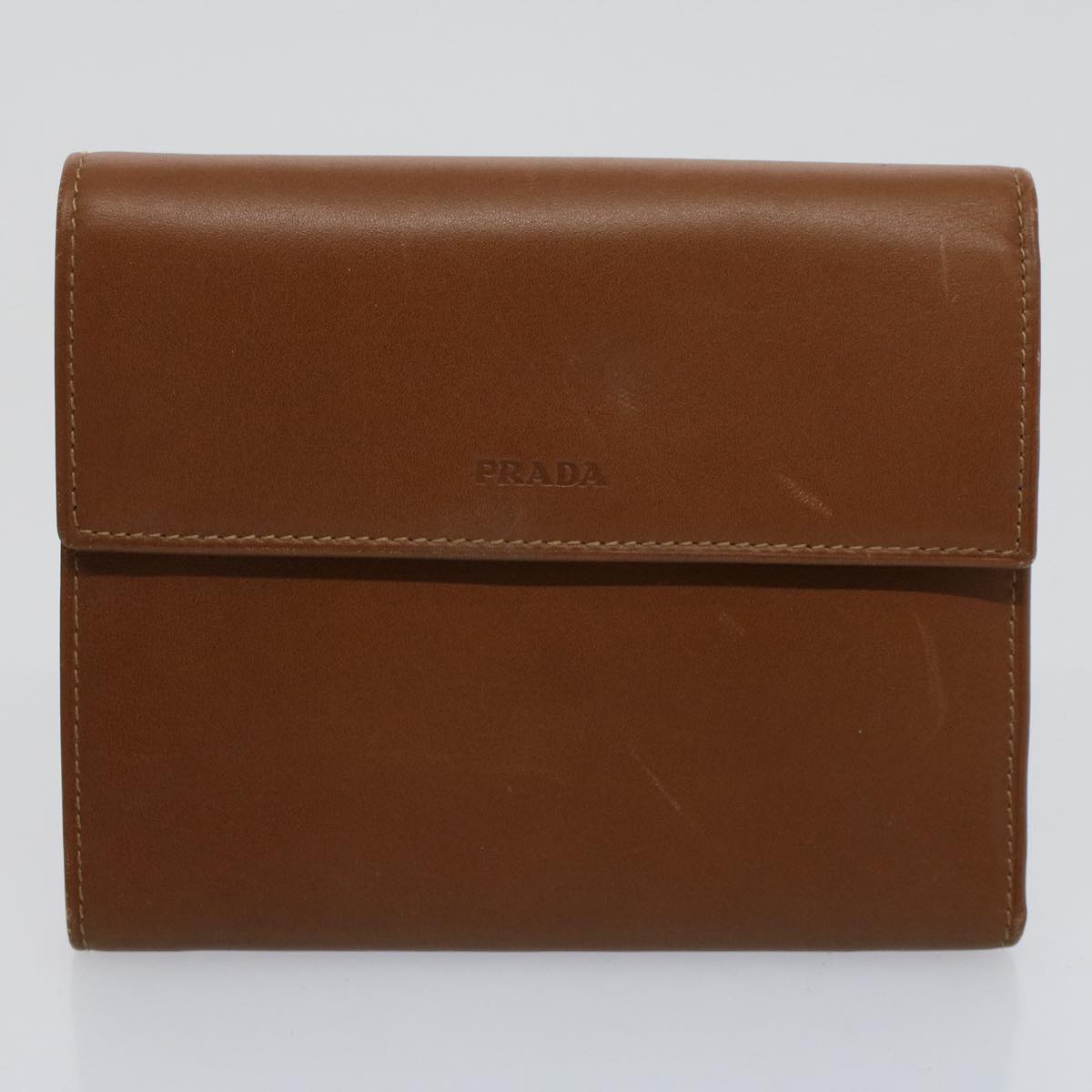PRADA Wallet Nylon Leather 8Set Brown Black White Auth ar10752