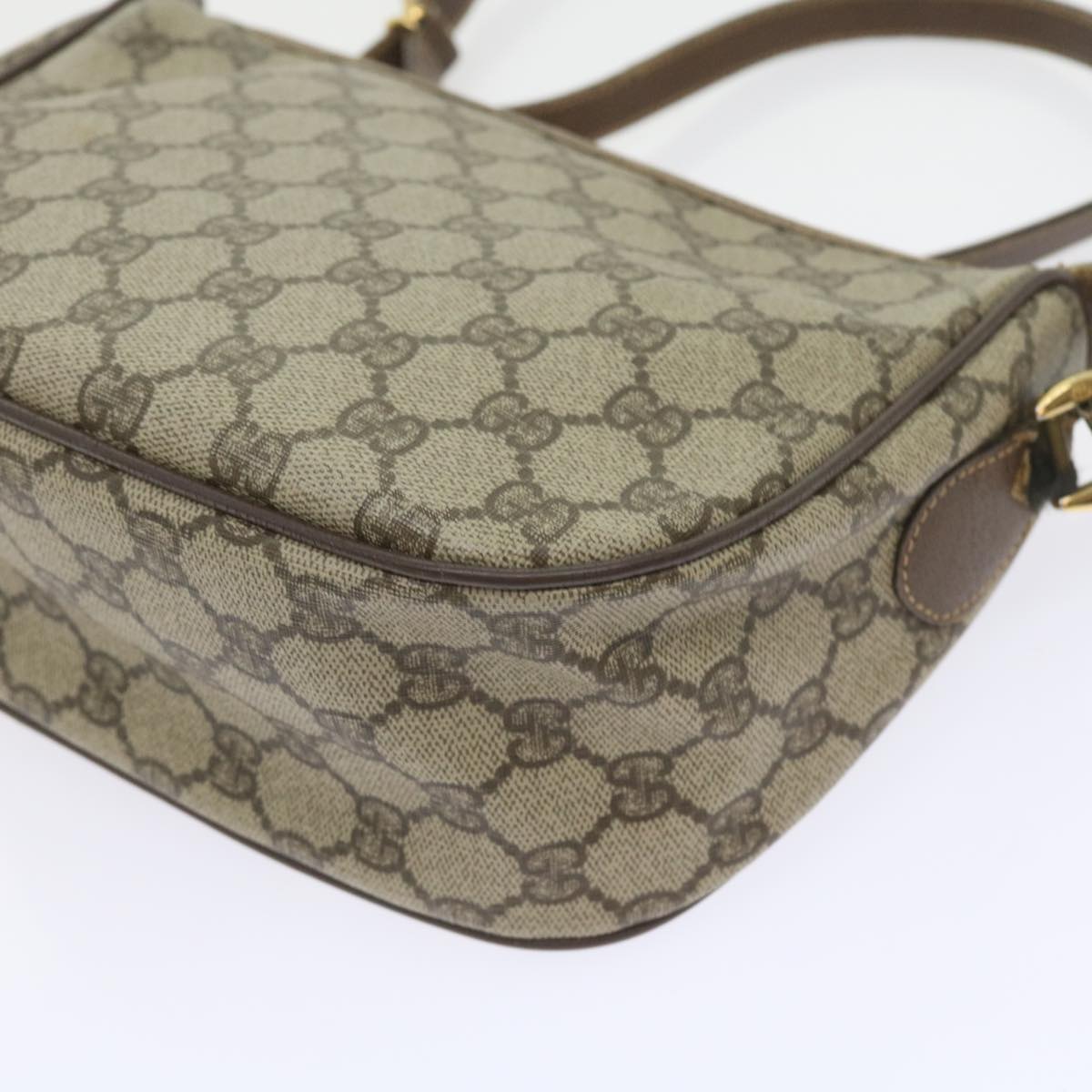 GUCCI GG Supreme Web Sherry Line Bag Beige Red 001 123 6177 023 Auth ar10784