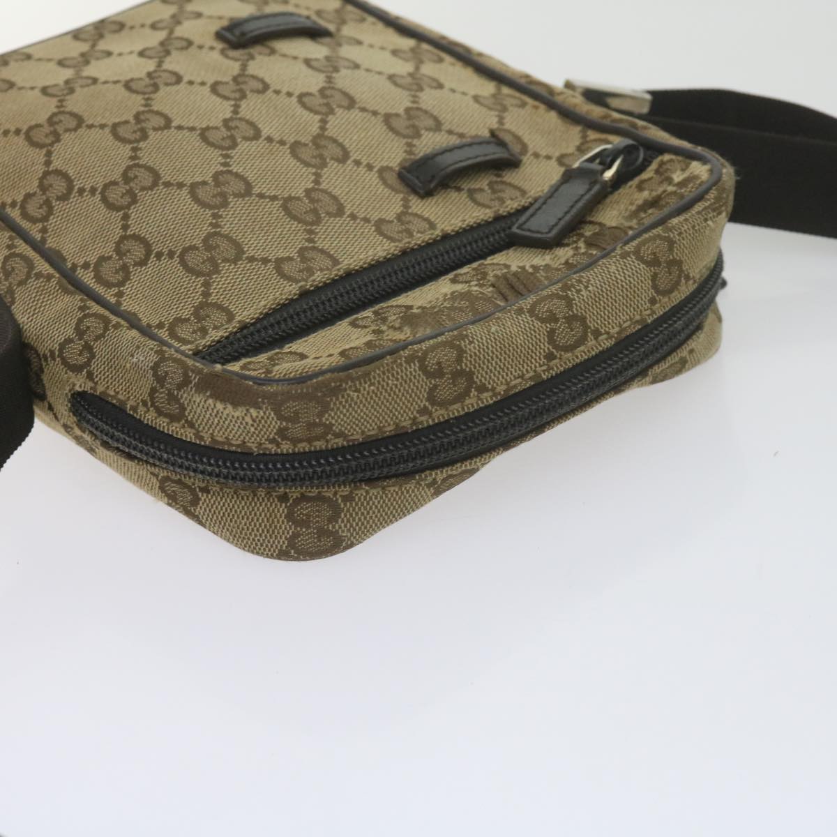 GUCCI GG Canvas Web Sherry Line Shoulder Bag 3Set Beige Auth ar10786