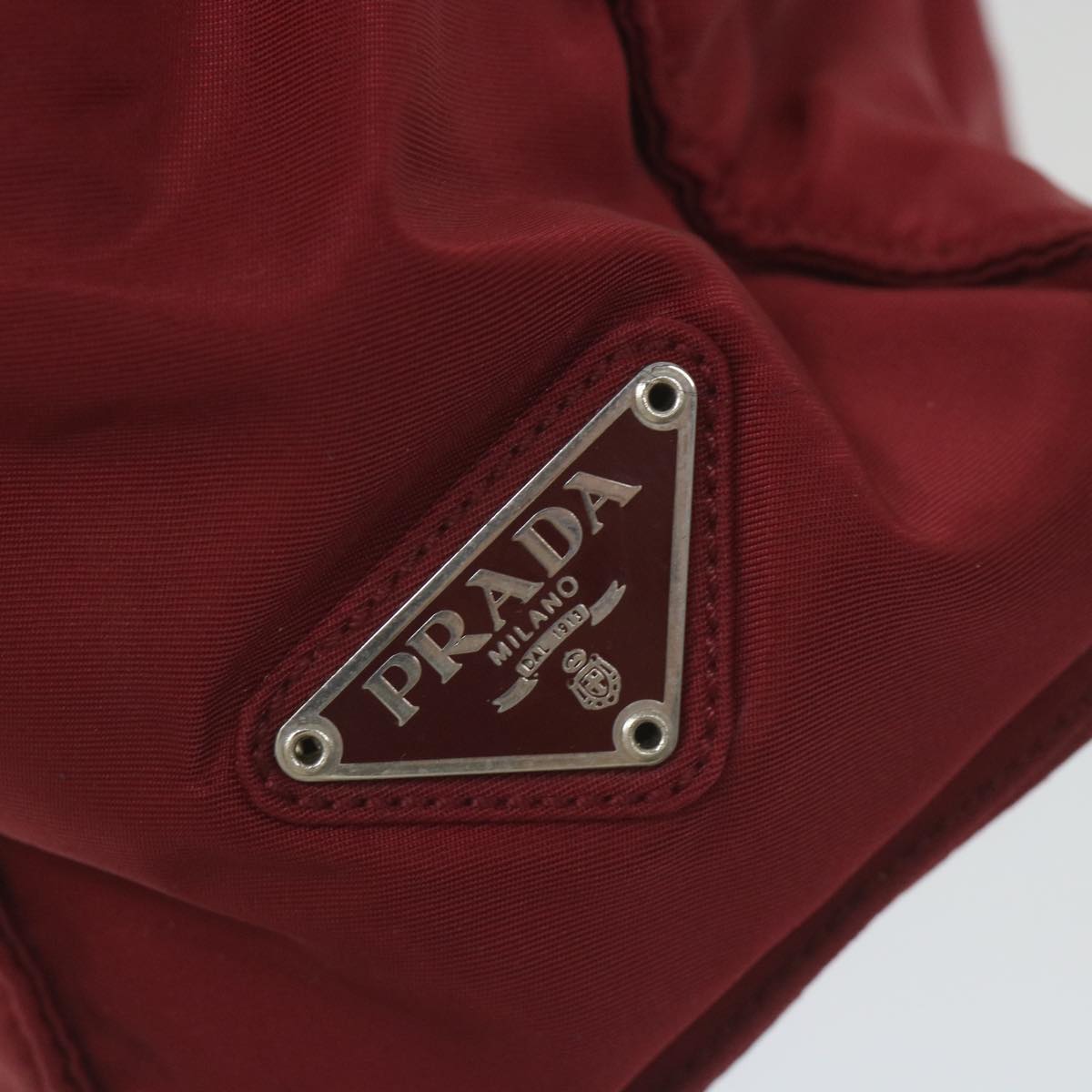 PRADA Hand Bag Nylon Red Auth ar10826B