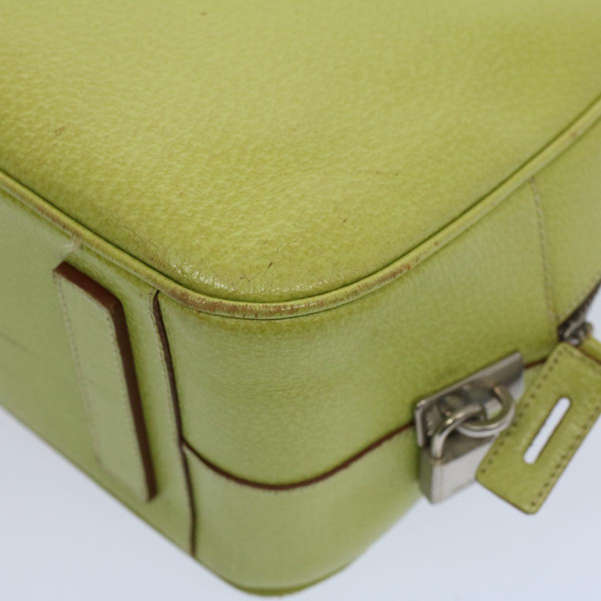 PRADA Shoulder Bag Leather Green Auth ar10837B