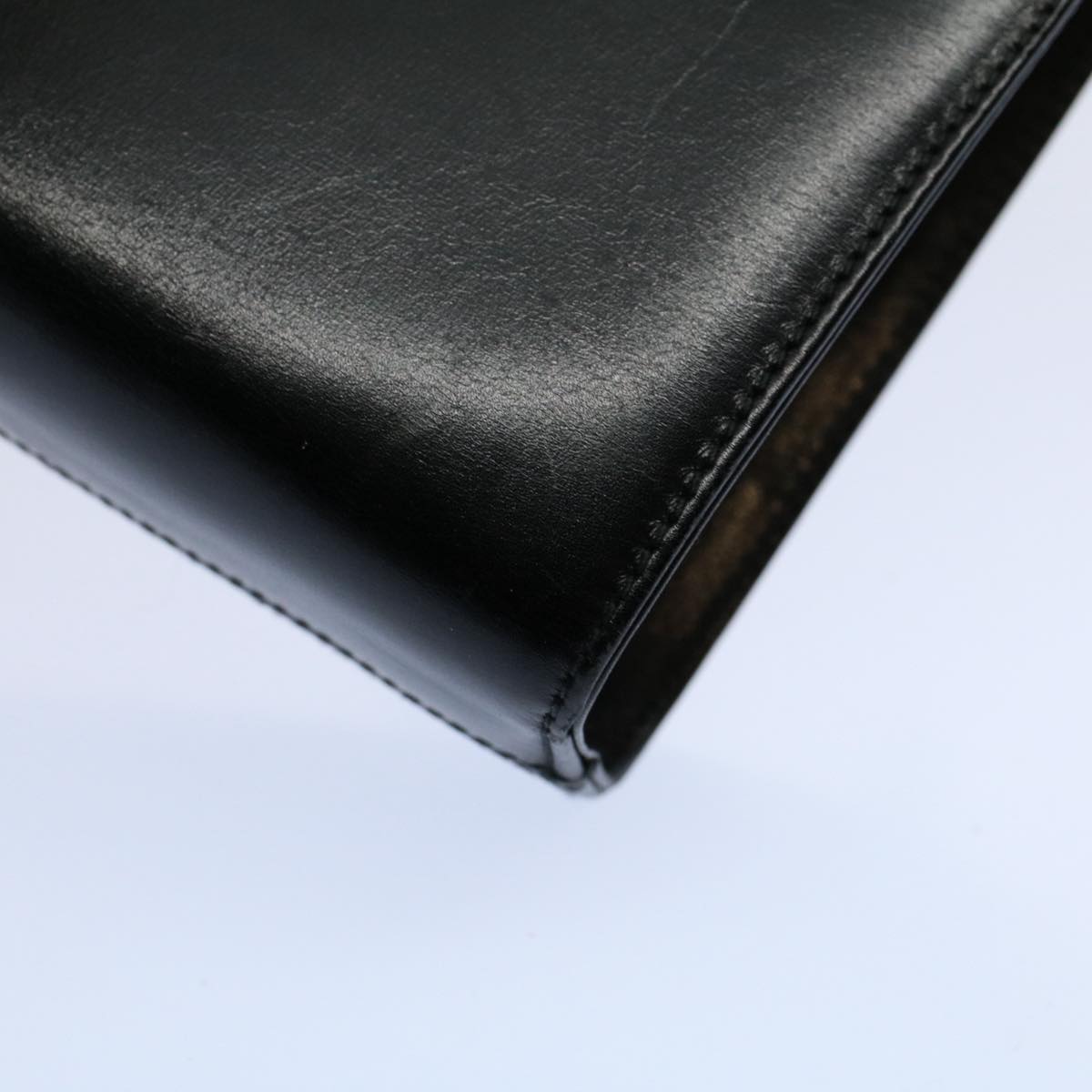 Salvatore Ferragamo Chain Gancini Shoulder Bag Leather Black Auth ar10875