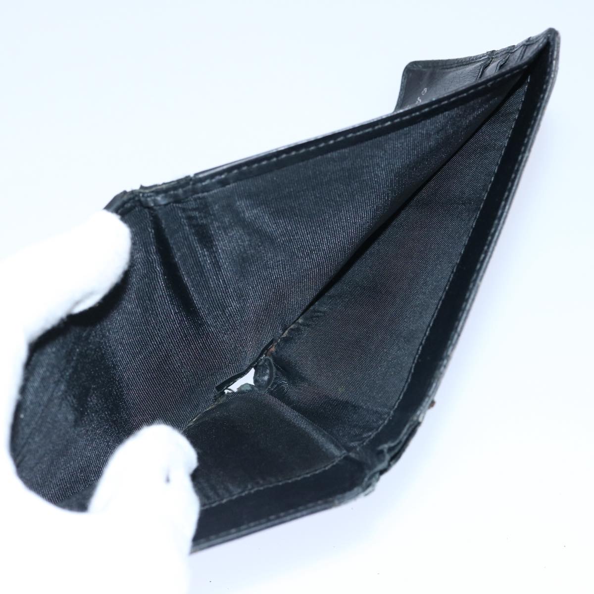 Salvatore Ferragamo Key Holder Wallet Leather 10set Black White Auth ar10910