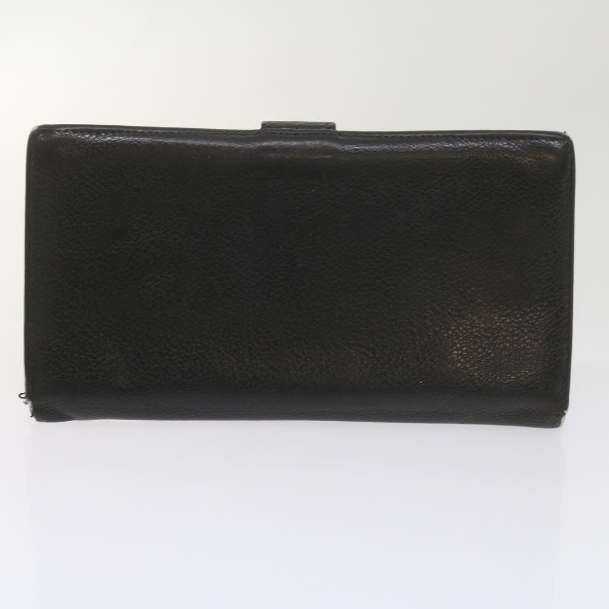 BVLGARI Wallet Leather Denim 10set Black Blue Auth ar10911