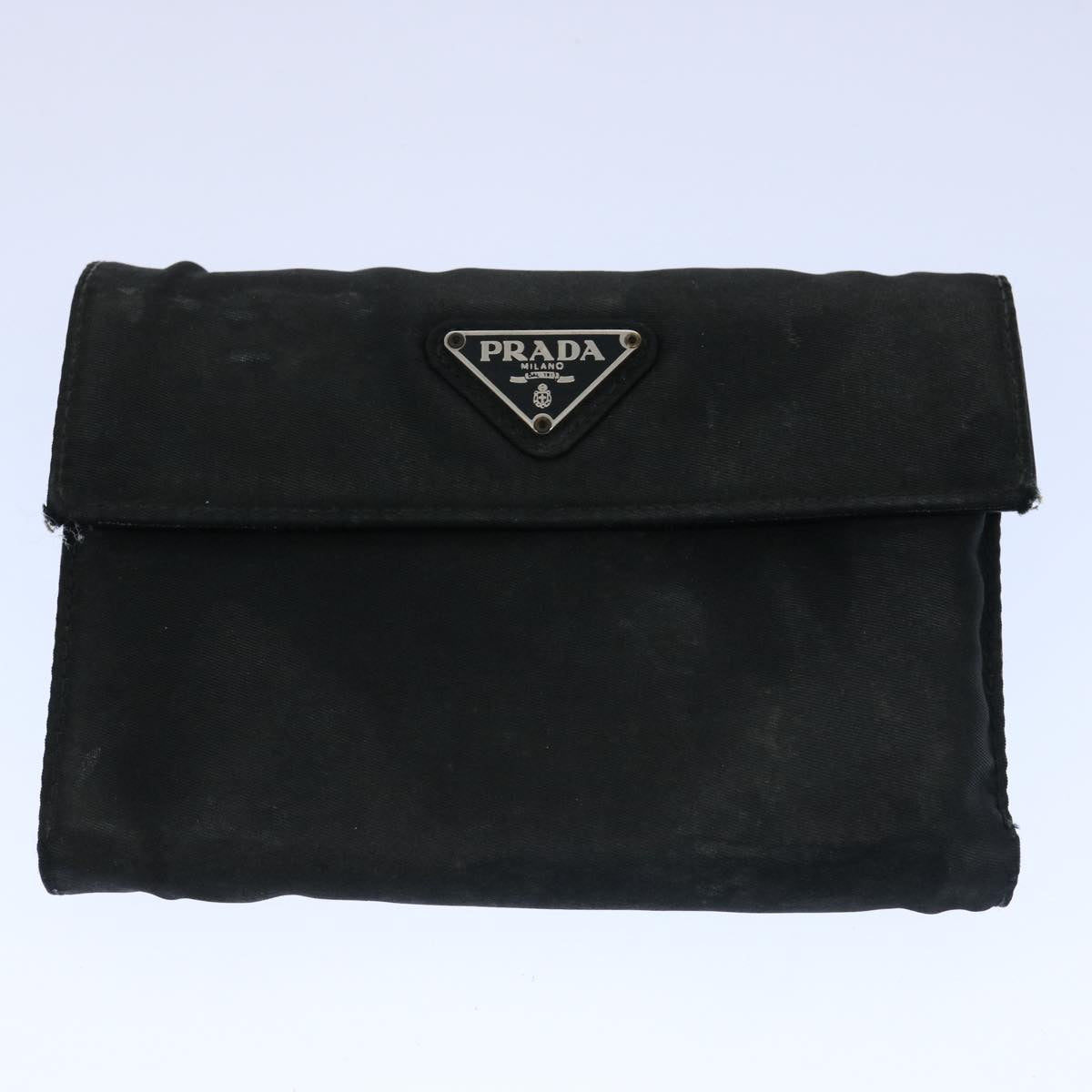 PRADA Wallet Leather Nylon 10set Black Brown Auth ar10912