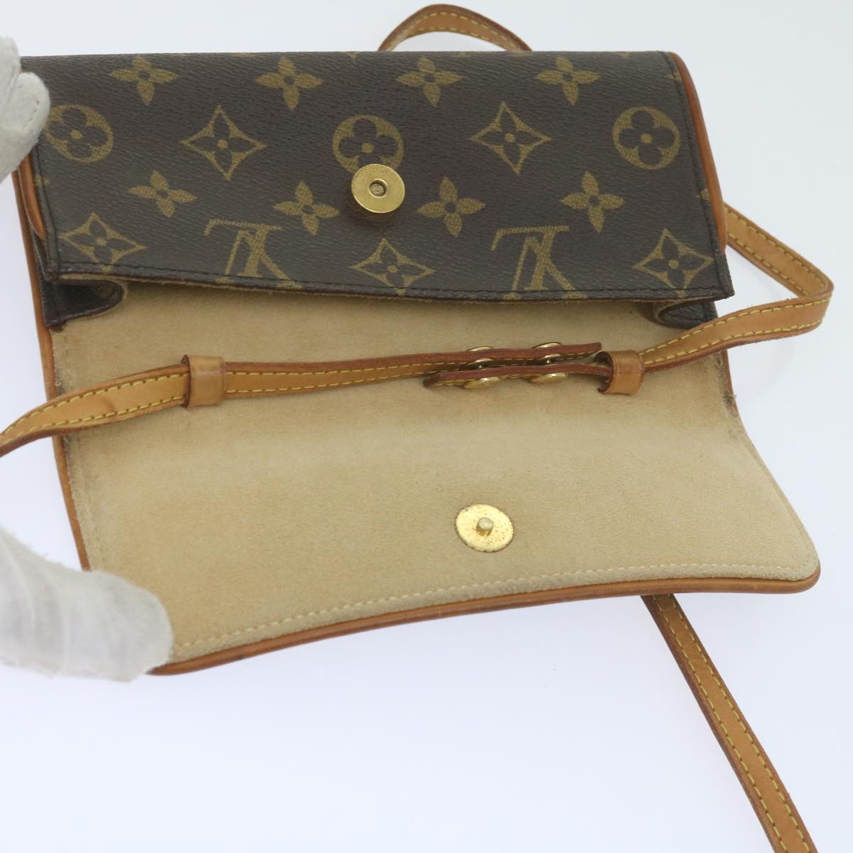 LOUIS VUITTON Monogram Pochette Twin PM Shoulder Bag M51854 LV Auth ar10953B