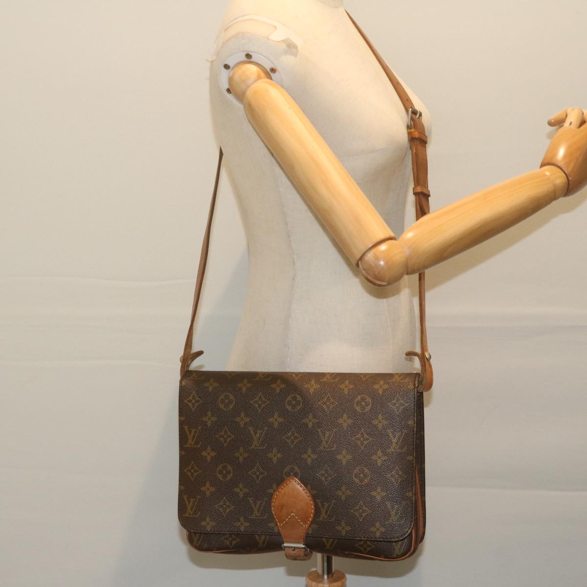 LOUIS VUITTON Monogram Cartouchiere GM Shoulder Bag Vintage M51252 Auth ar10976B