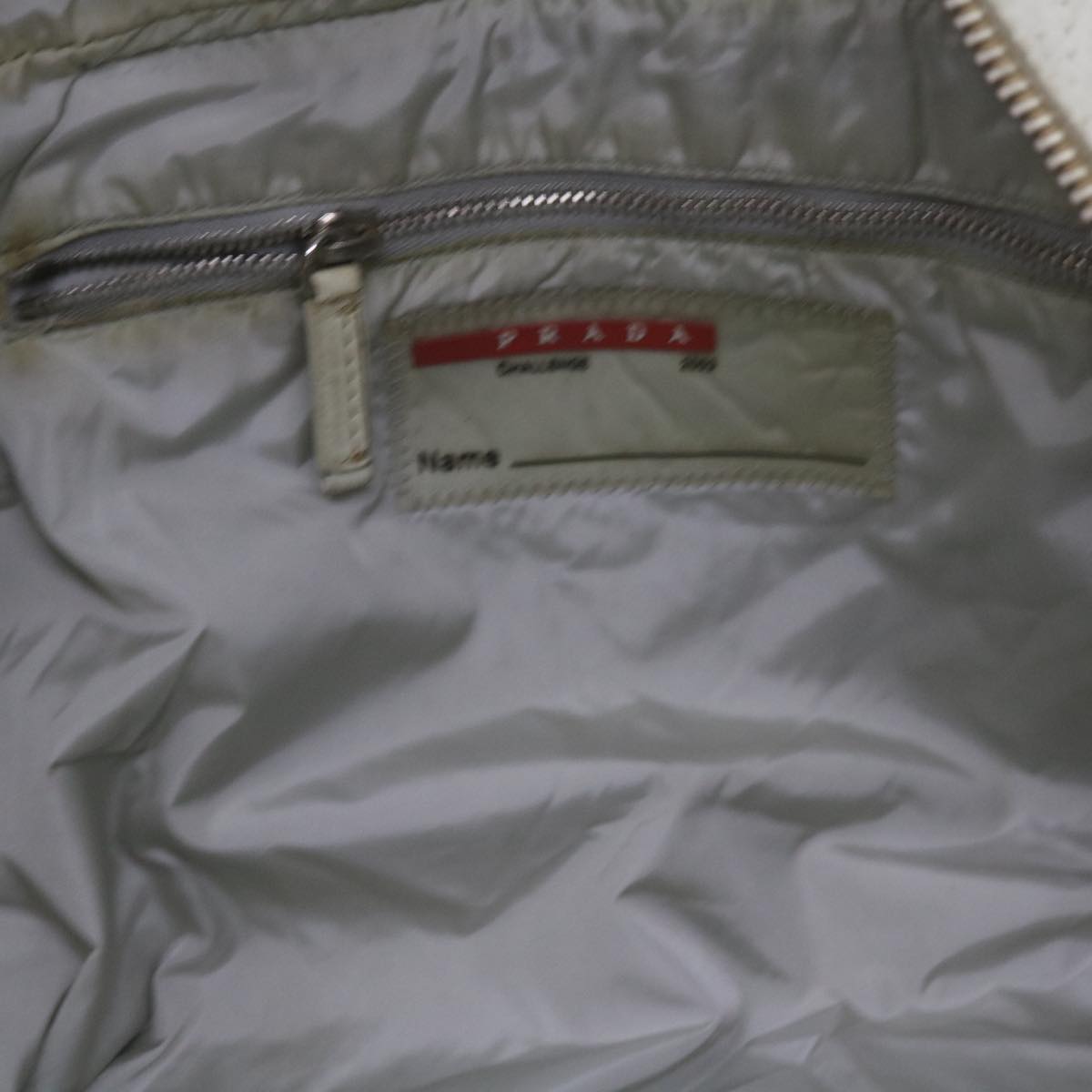 PRADA Sports Boston Bag Leather White Auth ar10992B