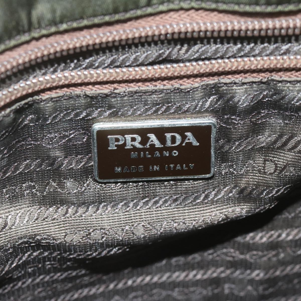 PRADA Shoulder Bag Nylon Khaki Auth ar11025