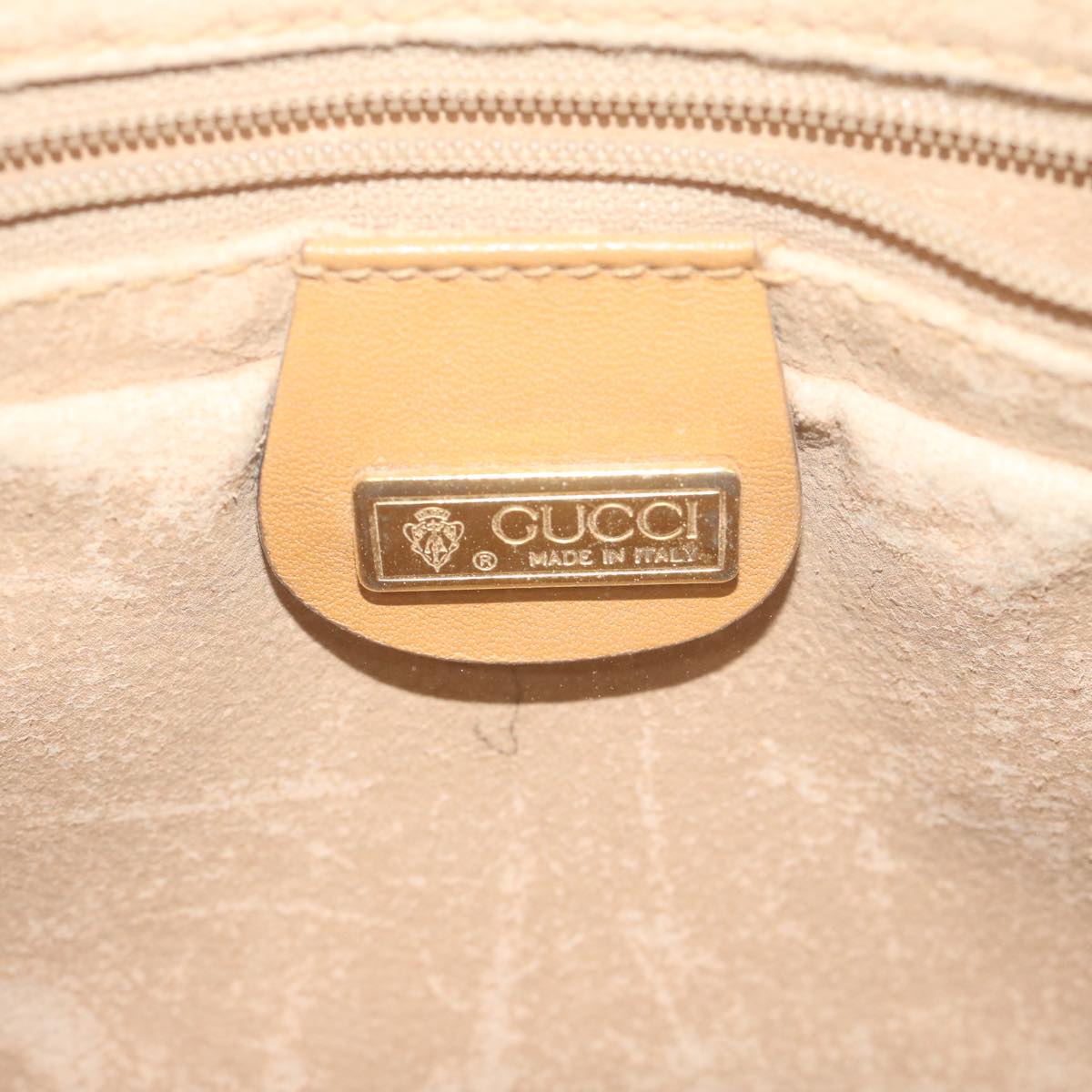 GUCCI Micro GG Canvas Shoulder Bag PVC Beige Auth ar11030