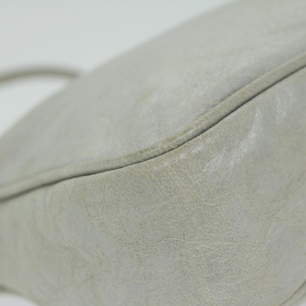BALENCIAGA The Hip Shoulder Bag Leather Gray 245080 Auth ar11036