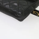 CHANEL Matelasse Turn Lock Chain Waist bag Lamb Skin Black CC Auth ar11054-9