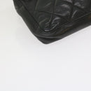 CHANEL Matelasse Turn Lock Chain Waist bag Lamb Skin Black CC Auth ar11054-14