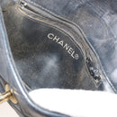 CHANEL Matelasse Turn Lock Chain Waist bag Lamb Skin Black CC Auth ar11054-19