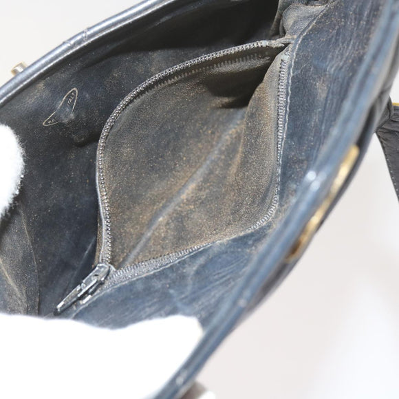 CHANEL Matelasse Turn Lock Chain Waist bag Lamb Skin Black CC Auth ar11054