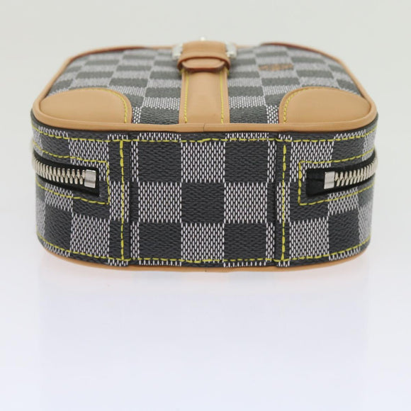 LOUIS VUITTON Damier Versette Vertical Hand Bag White Black N60273 Auth ar11067S