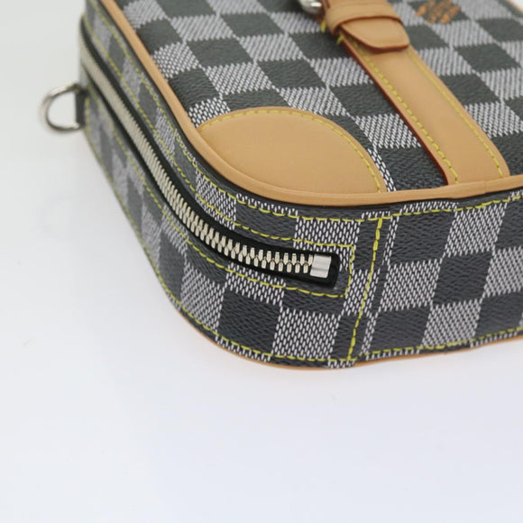 LOUIS VUITTON Damier Versette Vertical Hand Bag White Black N60273 Auth ar11067S