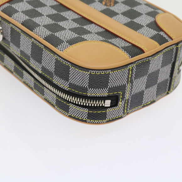 LOUIS VUITTON Damier Versette Vertical Hand Bag White Black N60273 Auth ar11067S