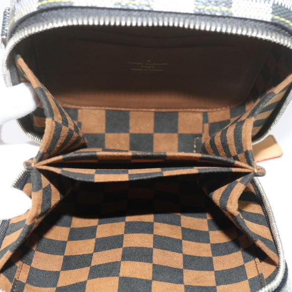 LOUIS VUITTON Damier Versette Vertical Hand Bag White Black N60273 Auth ar11067S