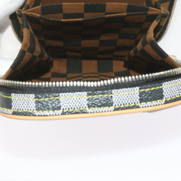 LOUIS VUITTON Damier Versette Vertical Hand Bag White Black N60273 Auth ar11067S