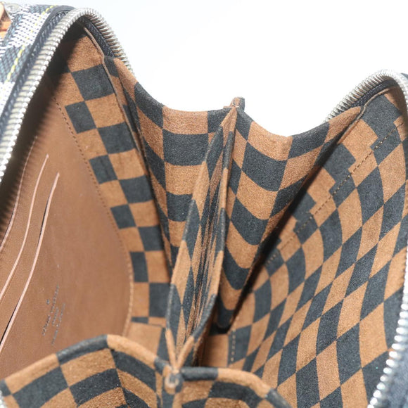 LOUIS VUITTON Damier Versette Vertical Hand Bag White Black N60273 Auth ar11067S