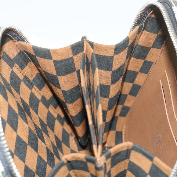 LOUIS VUITTON Damier Versette Vertical Hand Bag White Black N60273 Auth ar11067S