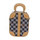 LOUIS VUITTON Damier Versette Vertical Hand Bag White Black N60273 Auth ar11067S-2