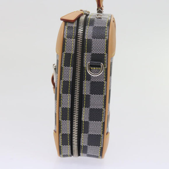 LOUIS VUITTON Damier Versette Vertical Hand Bag White Black N60273 Auth ar11067S