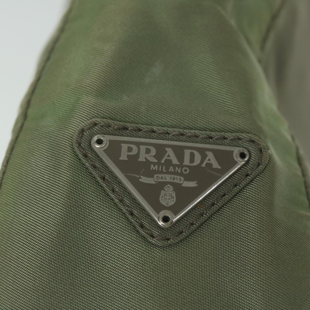 PRADA Shoulder Bag Nylon Khaki Auth ar11109