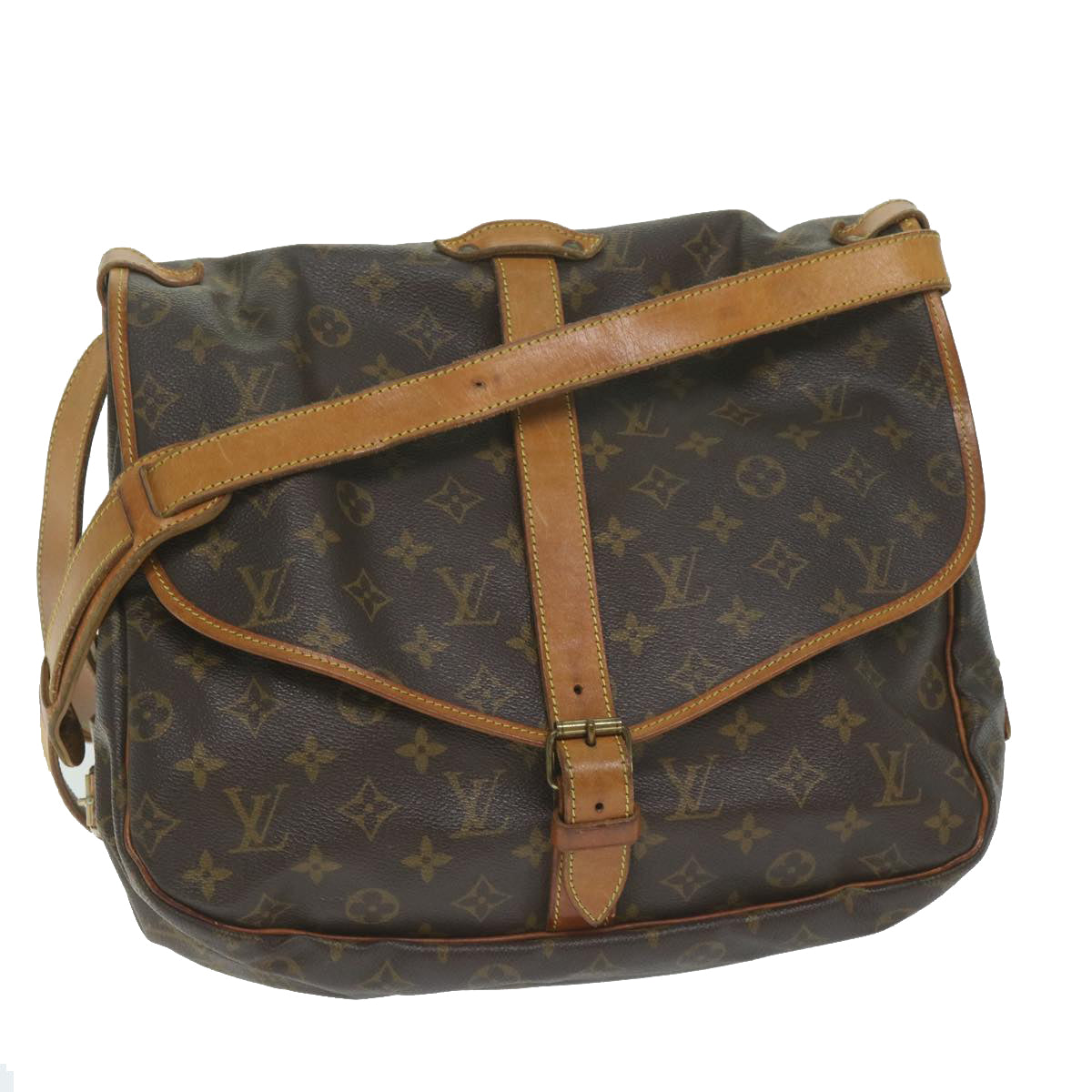 LOUIS VUITTON Monogram Saumur 35 Shoulder Bag M42254 LV Auth ar11178B