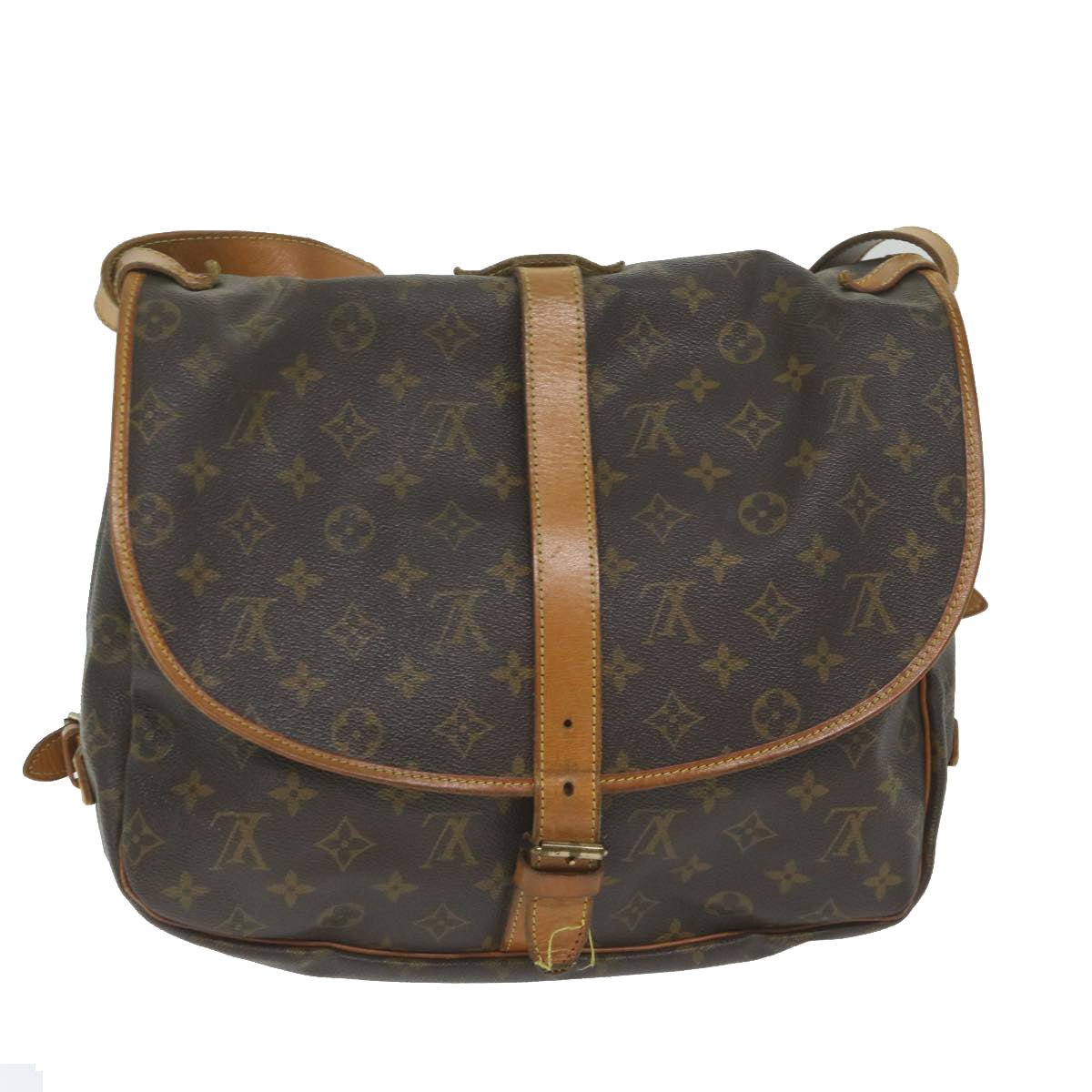 LOUIS VUITTON Monogram Saumur 35 Shoulder Bag M42254 LV Auth ar11178B