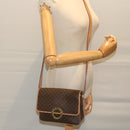 CELINE Macadam Canvas Shoulder Bag PVC Leather Brown Auth ar11188B-21