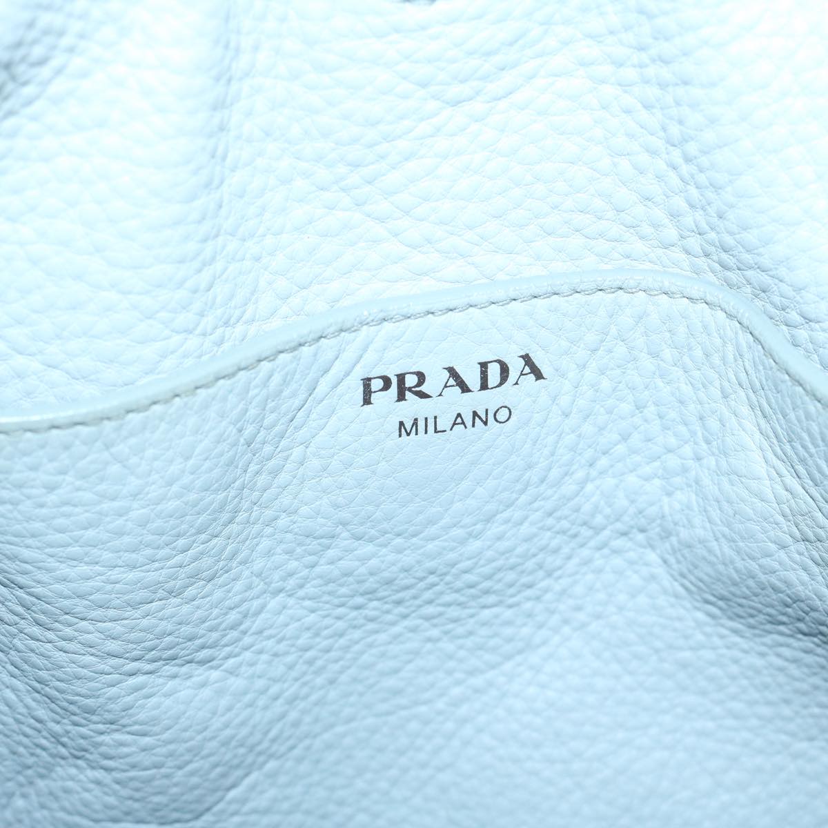 PRADA Shoulder Bag Leather Gray Auth ar11288