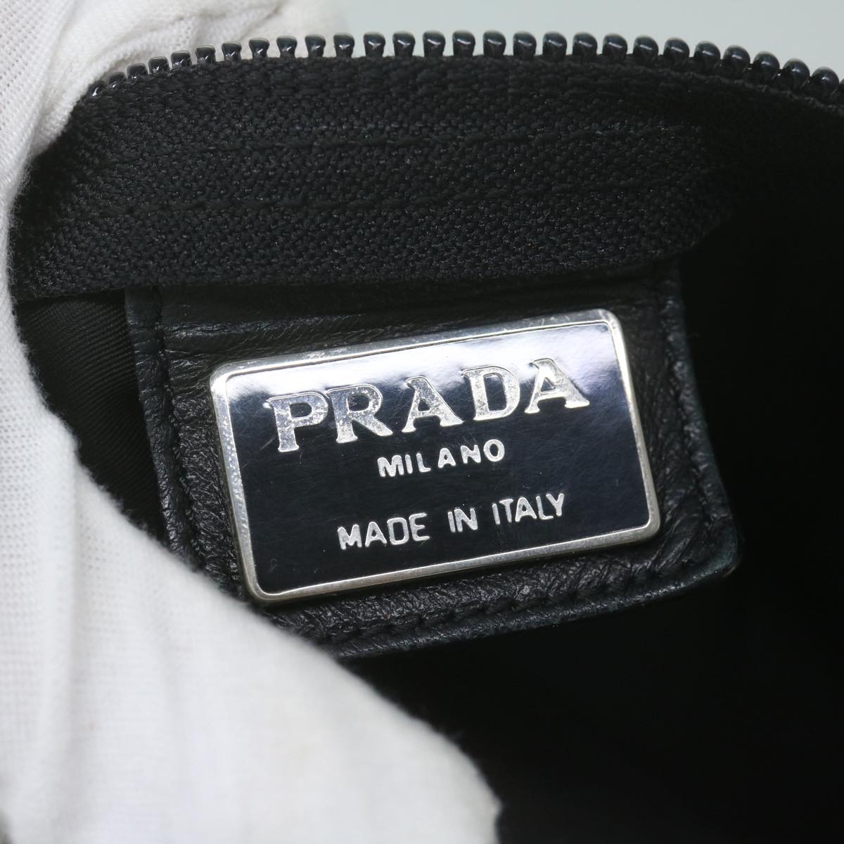 PRADA Boston Bag Nylon Black Auth ar11315