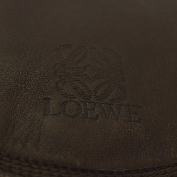 LOEWE Anagram Shoulder Bag Leather Brown Auth ar11319