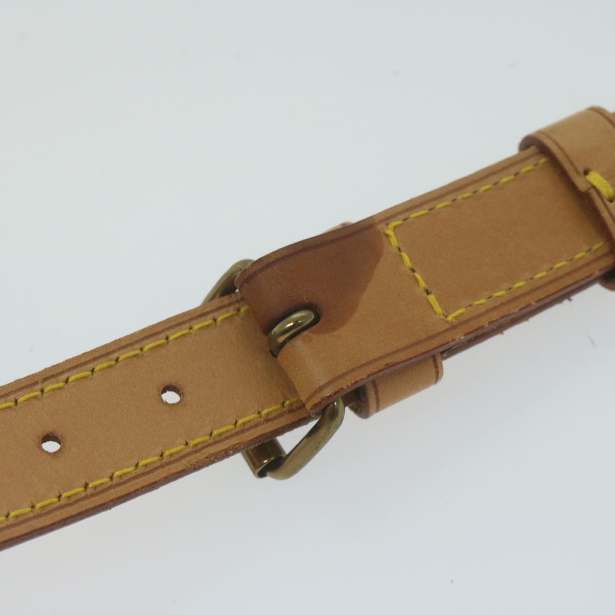 LOUIS VUITTON Adjustable Shoulder Strap Leather 30.7""-38.2"" Beige Auth ar11328