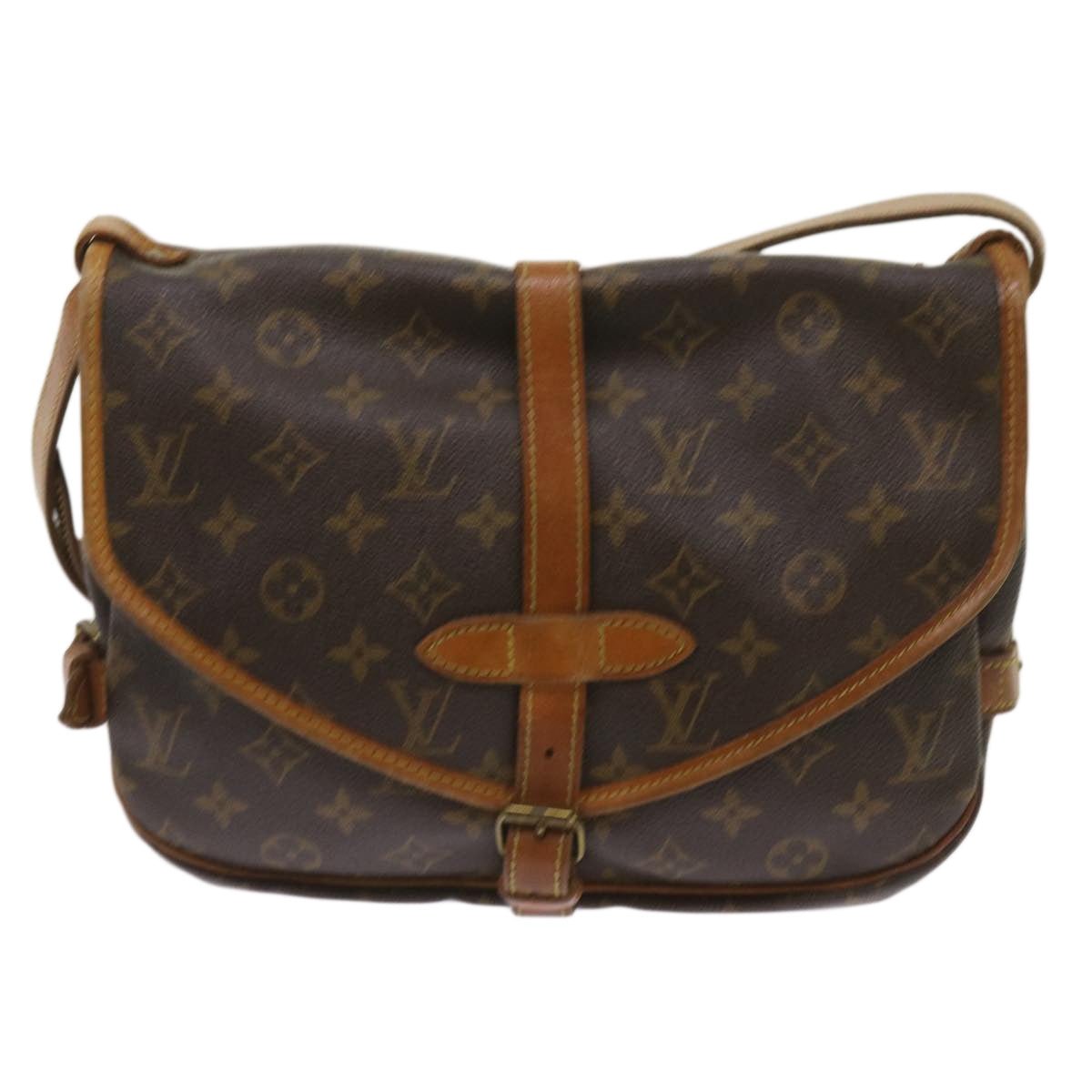 LOUIS VUITTON Monogram Saumur 30 Shoulder Bag M42256 LV Auth ar11340