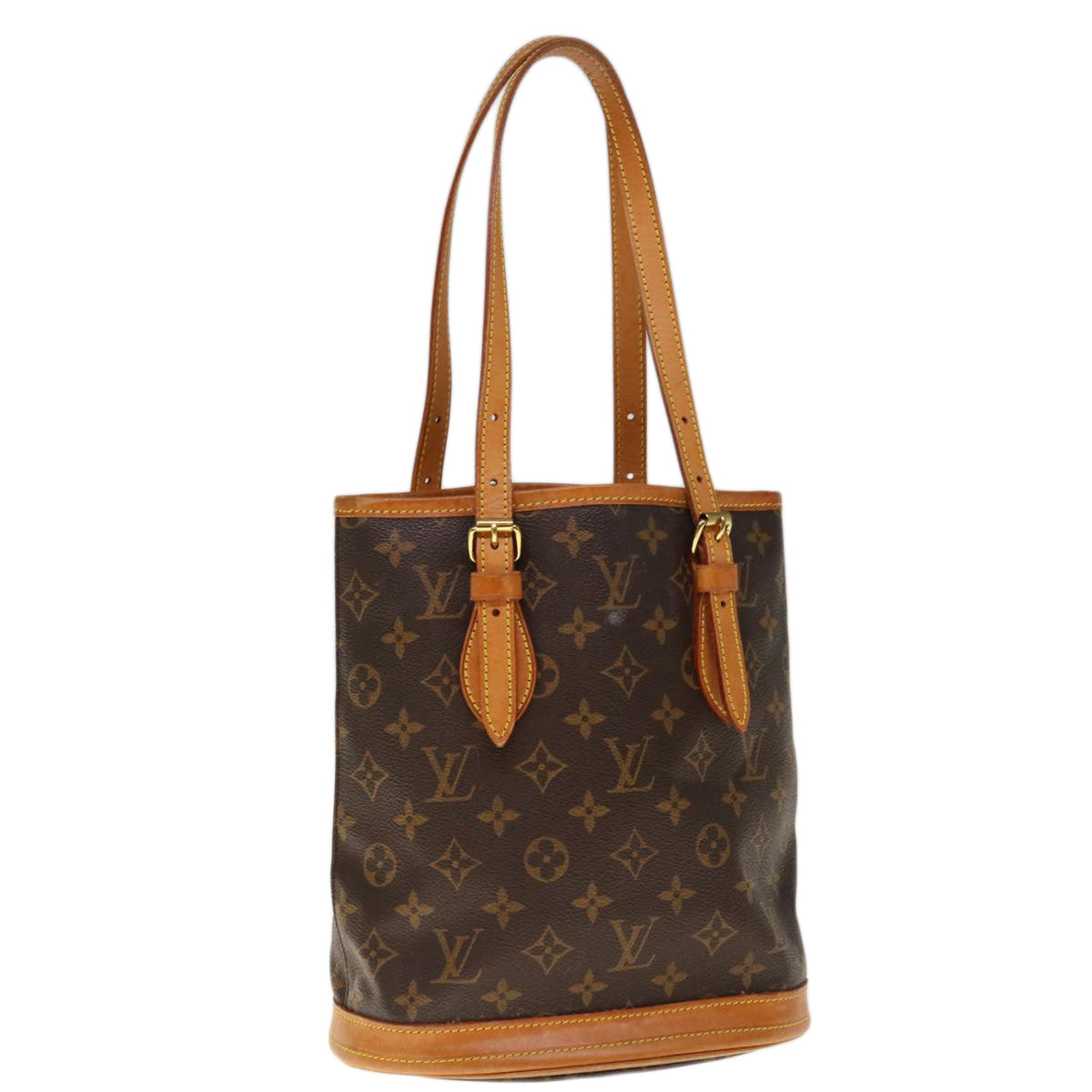 LOUIS VUITTON Monogram Bucket PM Shoulder Bag M42238 LV Auth ar11341