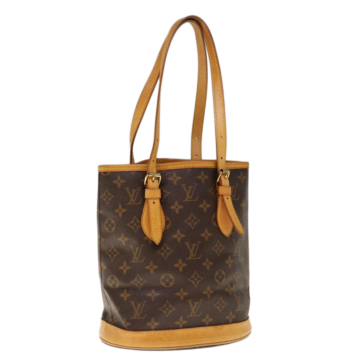 LOUIS VUITTON Monogram Bucket PM Shoulder Bag M42238 LV Auth ar11342