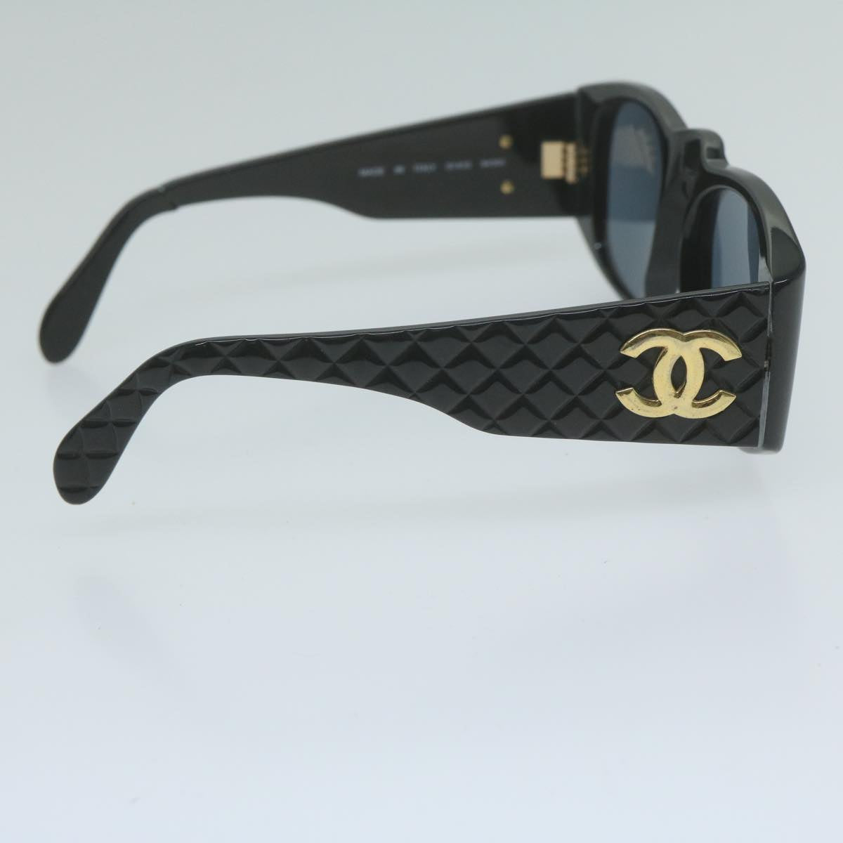 CHANEL Sunglasses plastic Black CC Auth ar11348