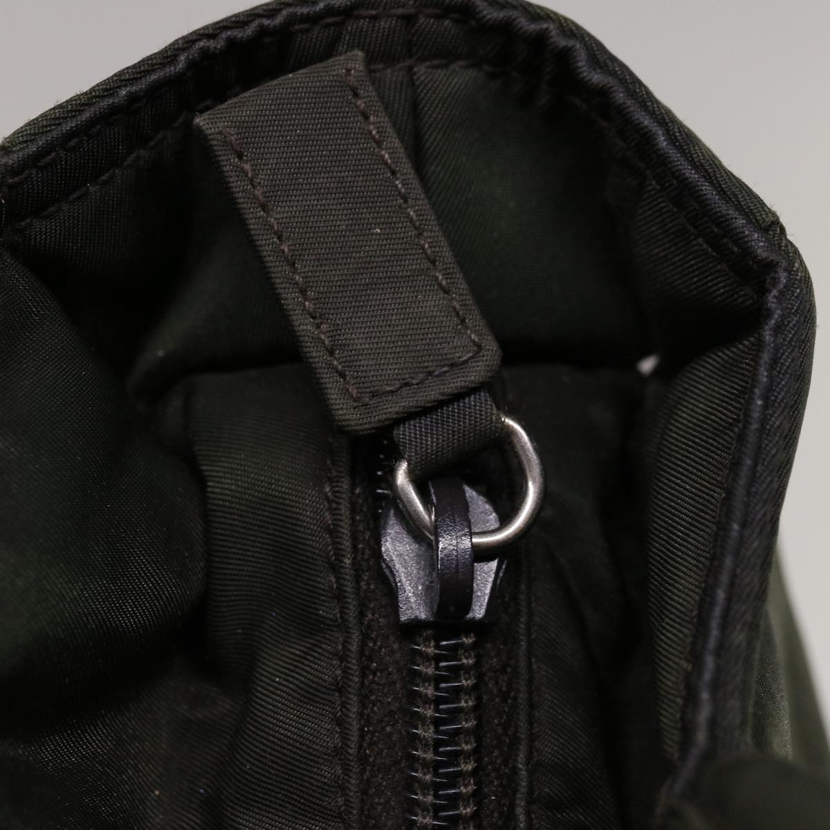 PRADA Shoulder Bag Nylon Khaki Auth ar11365B