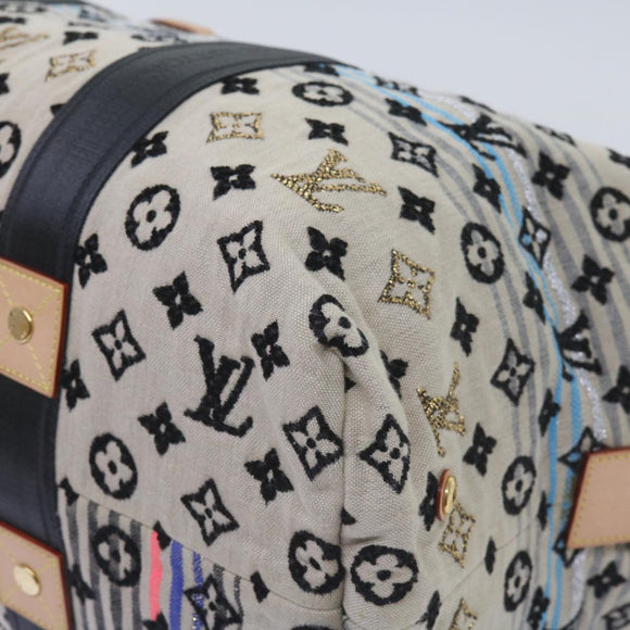 LOUIS VUITTON Monogram Scrunchie Touareg Boston Bag Beige M40360 Auth ar11371SM