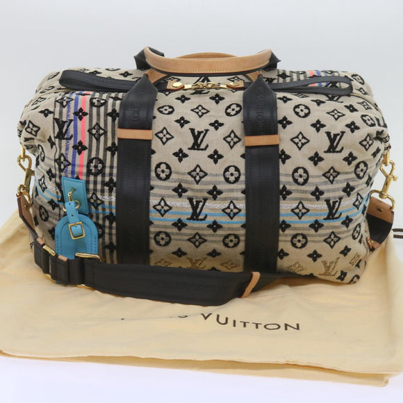 LOUIS VUITTON Monogram Scrunchie Touareg Boston Bag Beige M40360 Auth ar11371SM
