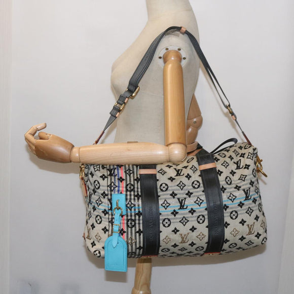 LOUIS VUITTON Monogram Scrunchie Touareg Boston Bag Beige M40360 Auth ar11371SM