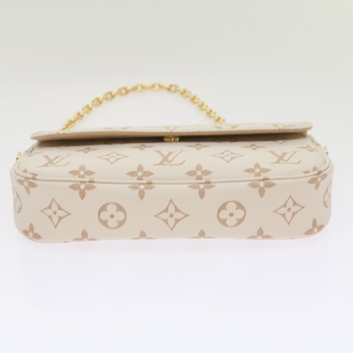 LOUIS VUITTON Monogram Dune Wallet On Chain Ivy Bag Beige M83091 Auth ar11396S