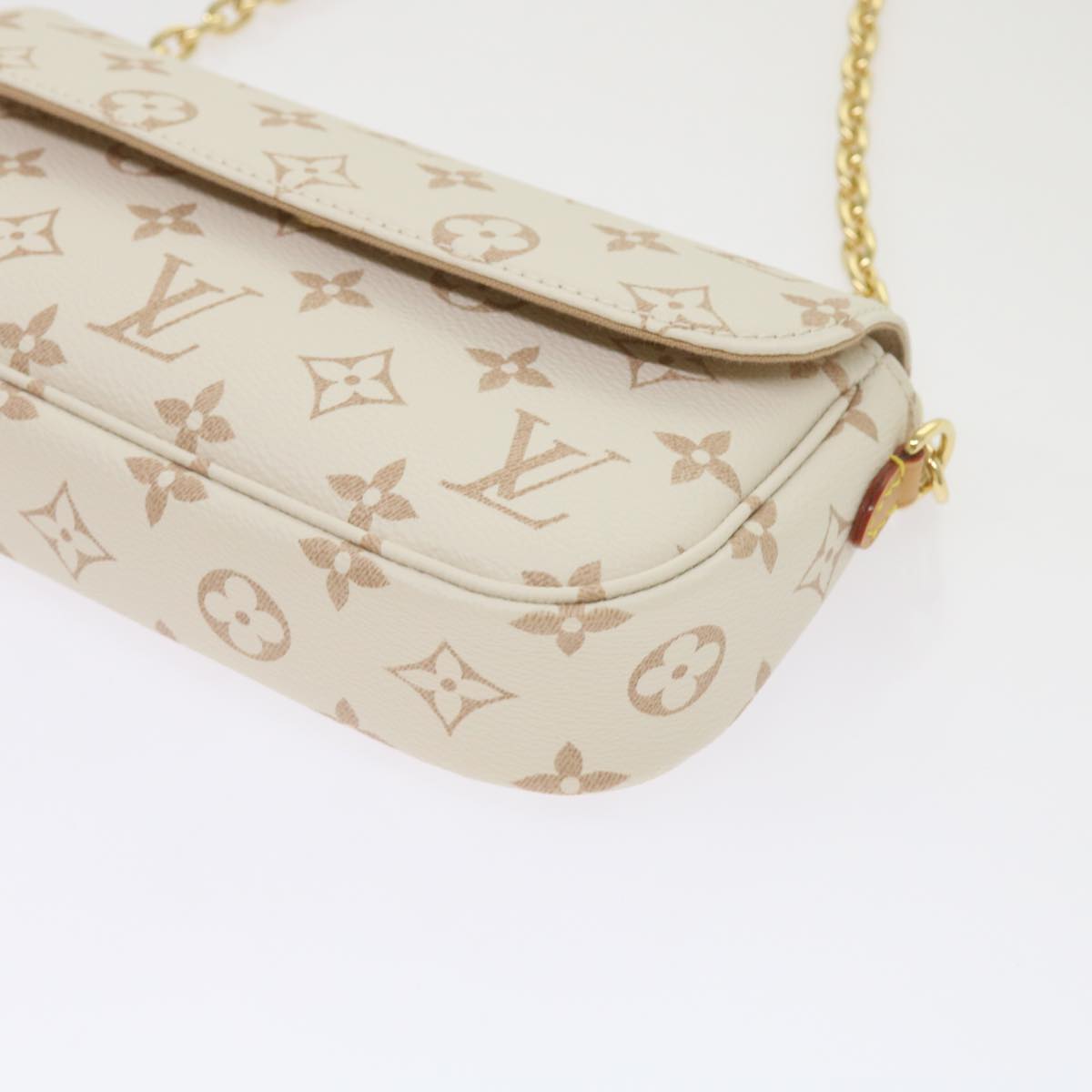 LOUIS VUITTON Monogram Dune Wallet On Chain Ivy Bag Beige M83091 Auth ar11396S