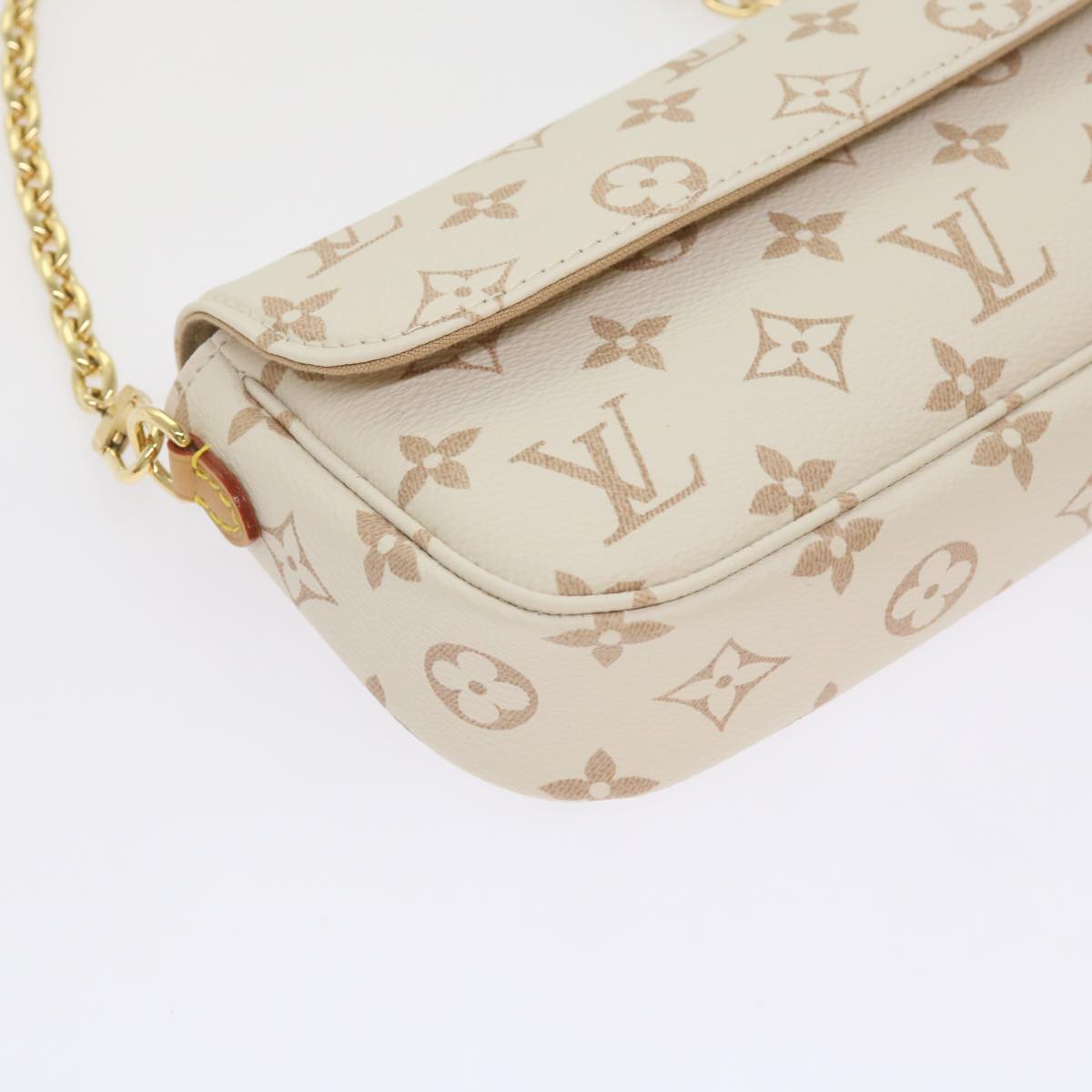 LOUIS VUITTON Monogram Dune Wallet On Chain Ivy Bag Beige M83091 Auth ar11396S