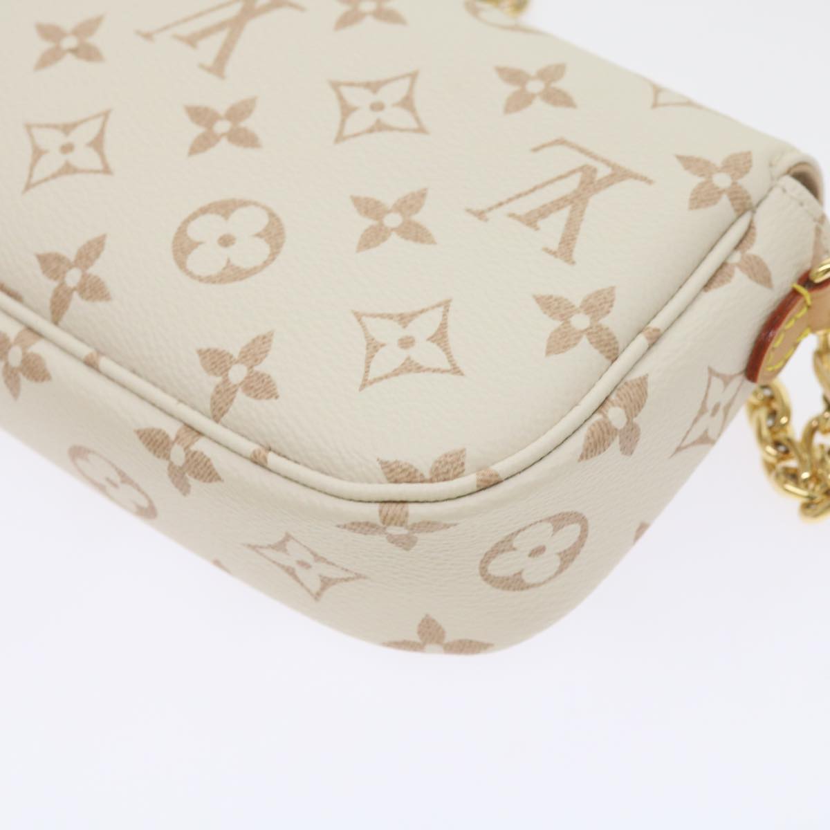 LOUIS VUITTON Monogram Dune Wallet On Chain Ivy Bag Beige M83091 Auth ar11396S