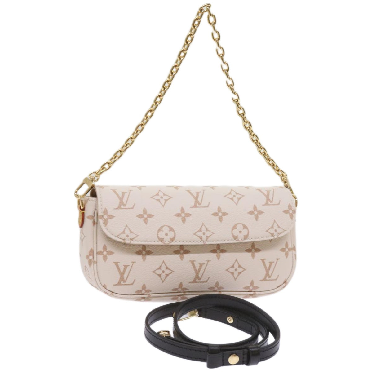 LOUIS VUITTON Monogram Dune Wallet On Chain Ivy Bag Beige M83091 Auth ar11396S