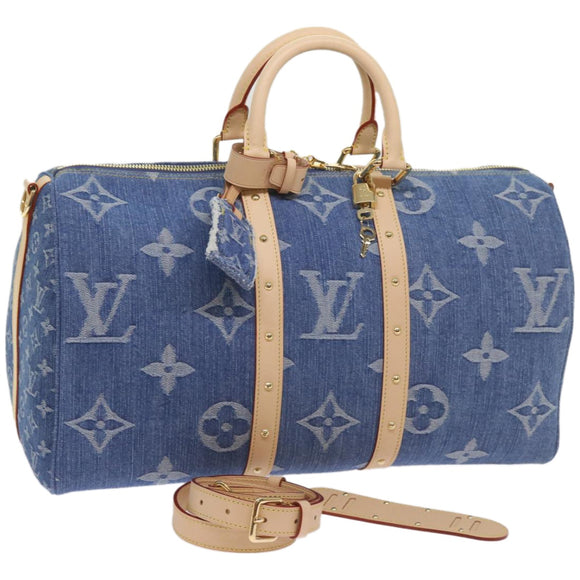 LOUIS VUITTON Monogram Denim Keepall Bandouliere 45 Bag M24315 LV Auth ar11398SM